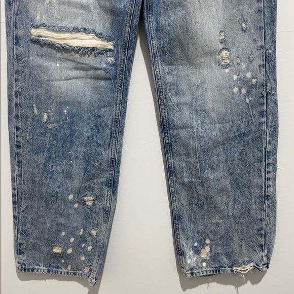 Free People With The Band Distressed Straight Leg Jeans High Rise Size 26 - Picture 4 of 12